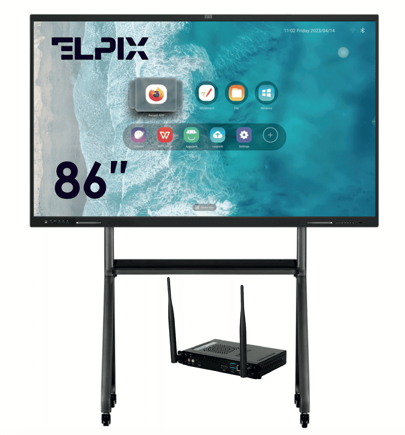 Інтерактивна панель Elpix Z3 86" (86Z3ADV311D2), OPS ПК (i7 13Gen/16/512/W11Pro), мобільний стенд